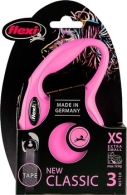 Flexi rollijn CLASSIC tape XS roze, 3 meter.