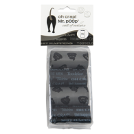 Mr.POOP OH CRAP! Navul. poepzakjes 8 Roll.-Gr/Zw motief
