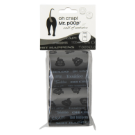 Mr.POOP OH CRAP! Navul. poepzakjes 4 Roll.-Gr/Zw motief