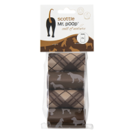 Mr.POOP SCOTTIE Navul. poepzakjes 4 Rolletjes-Bruin motief