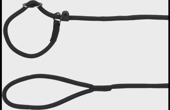Anti-trek looplijn Aiden Zwart 1,3m 6mm